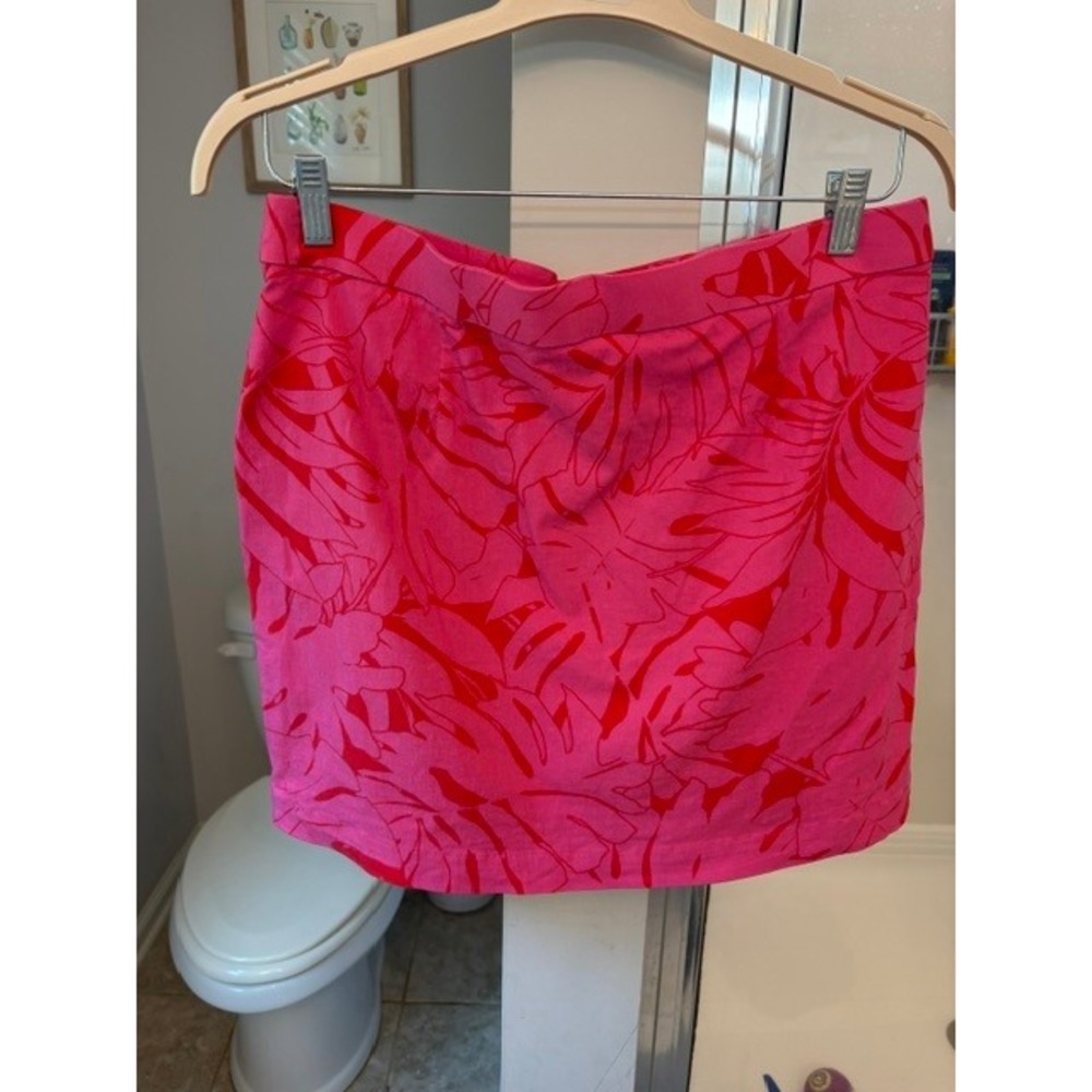 Rafaella Tropical Print Golf Skort Women's L Pink Stretch Built-In Shorts Resort - Picture 5 of 5